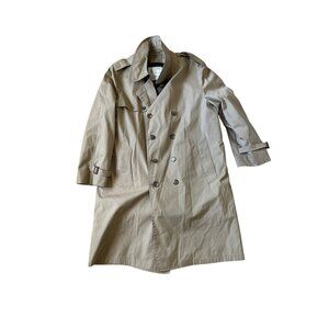 London Fog Men's Beige‎ Peacoat Raincoat Size L Classy Rich Preppy Winter 90s